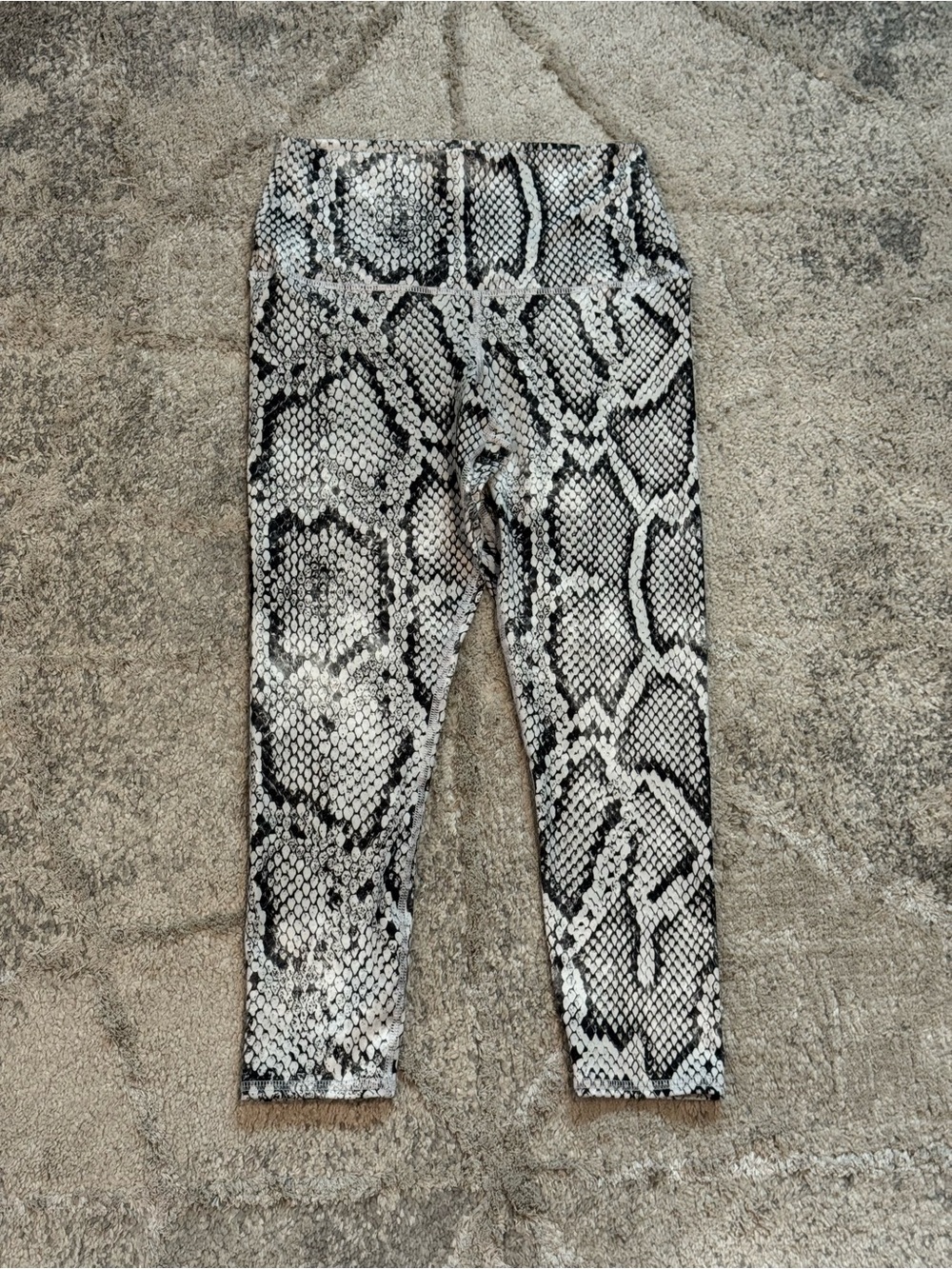 Evolution and Creation Snake Print Leggings in Black and White